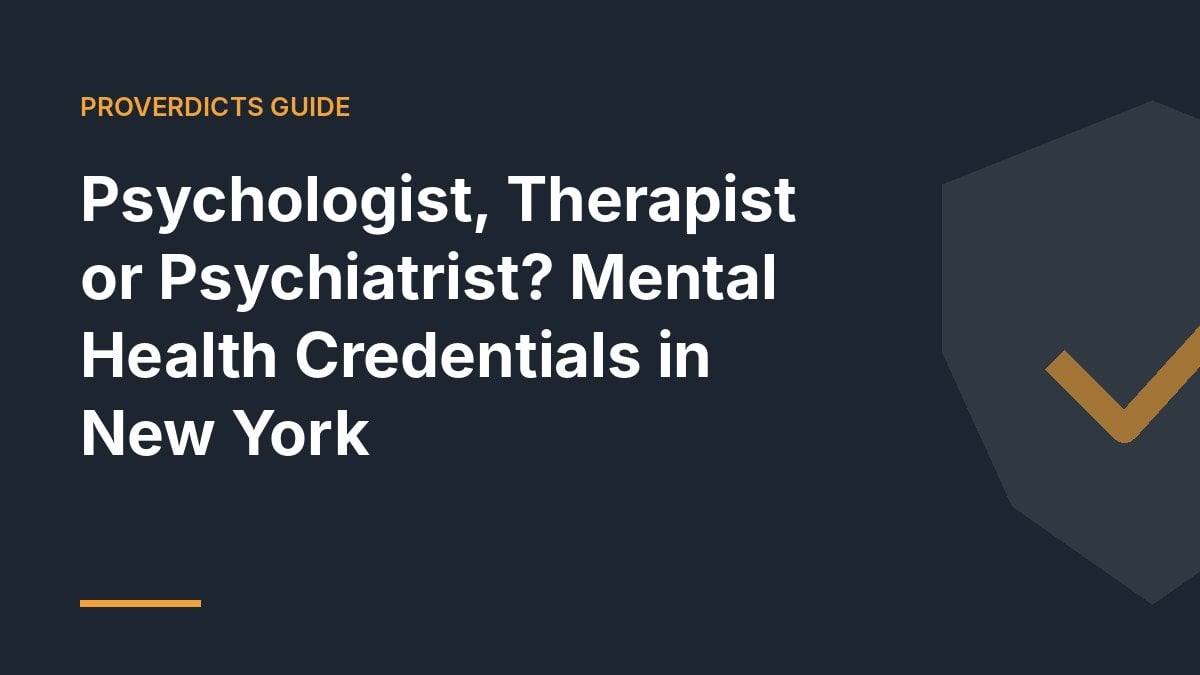 Psychologist, Therapist or Psychiatrist? Mental Health Credentials in New York